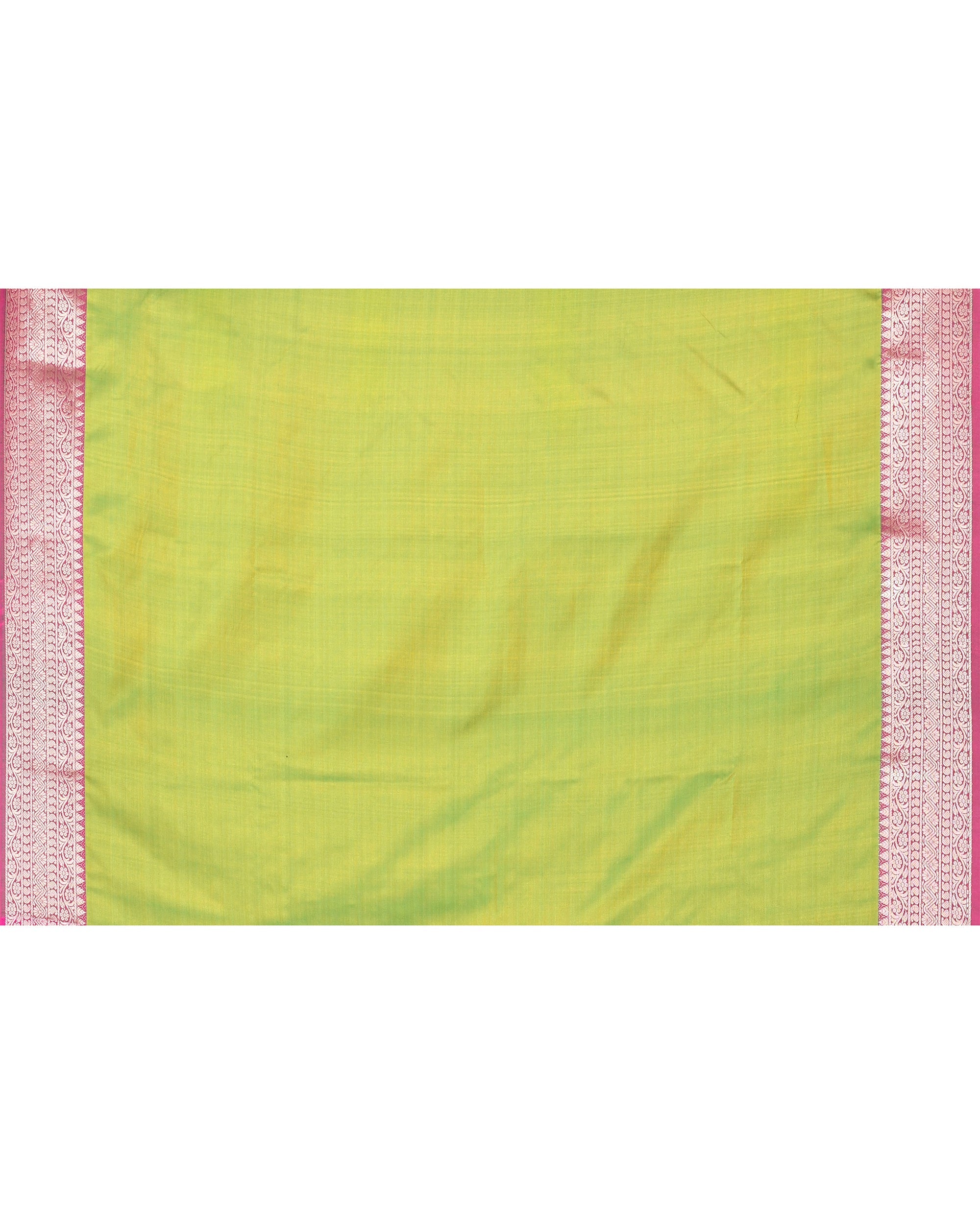 Piyari Fashion Women's Handloom Pastel Pink Yellow Bangalore Silk Saree With Zari Border | Grocsy
