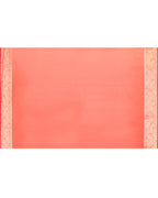 Piyari Fashion Women's Orange Organza Silk Saree With Zari Border | Grocsy