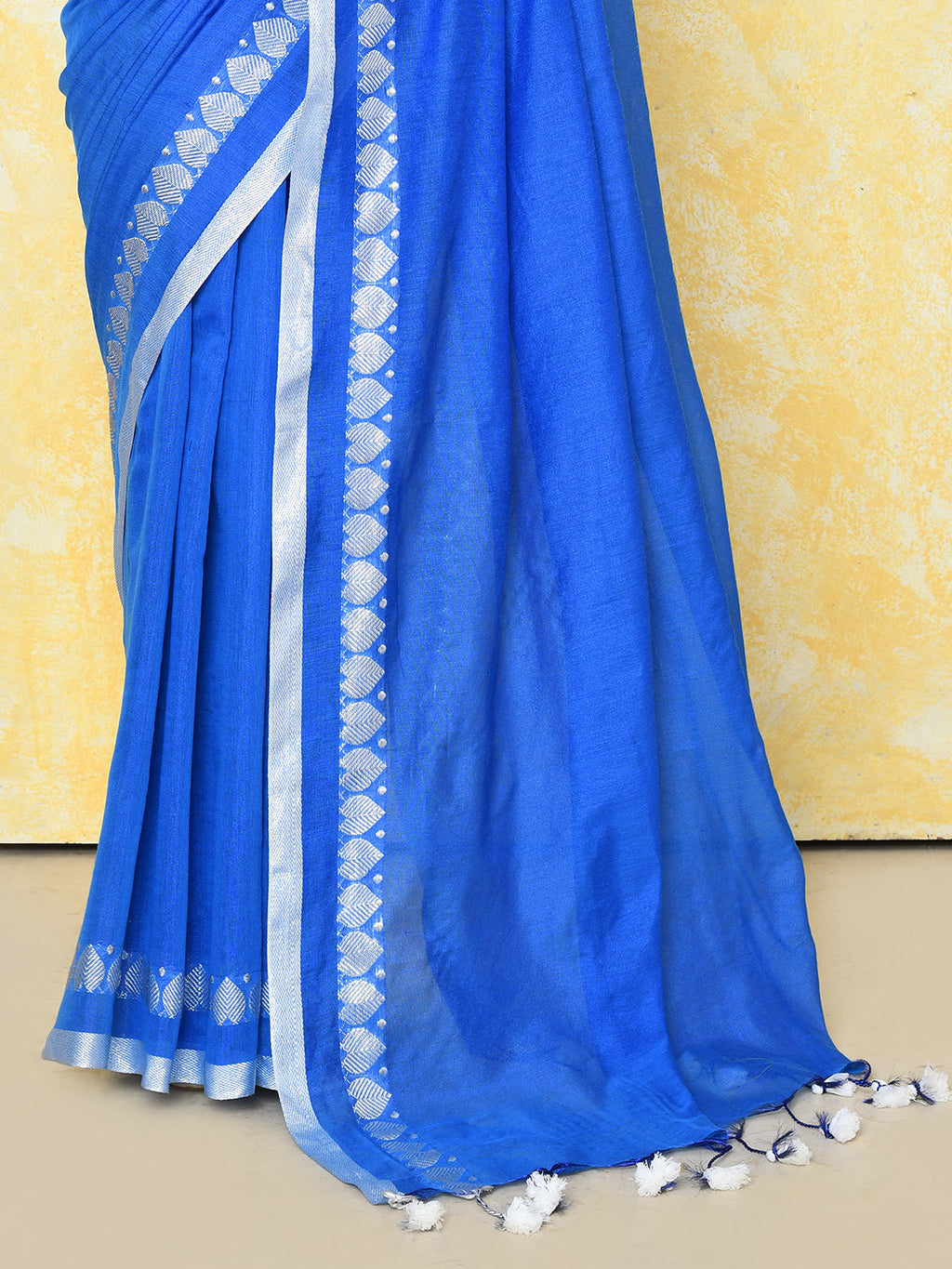 Piyari Fashion Women's Love Border Turquoise Blue Tissue Saree With Blouse Piece | Grocsy