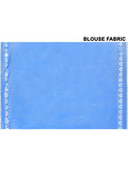 Piyari Fashion Women's Love Border Turquoise Blue Tissue Saree With Blouse Piece | Grocsy