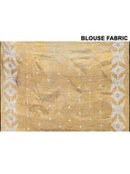 Piyari Fashion Women's Gold Dual Tone Organic Tissue Jamdani Saree With Blouse Piece | Grocsy