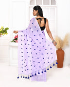 Piyari Fashion Women's Light Lavender Exclusive Embroidery Saree | Grocsy