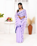 Piyari Fashion Women's Light Lavender Exclusive Embroidery Saree | Grocsy