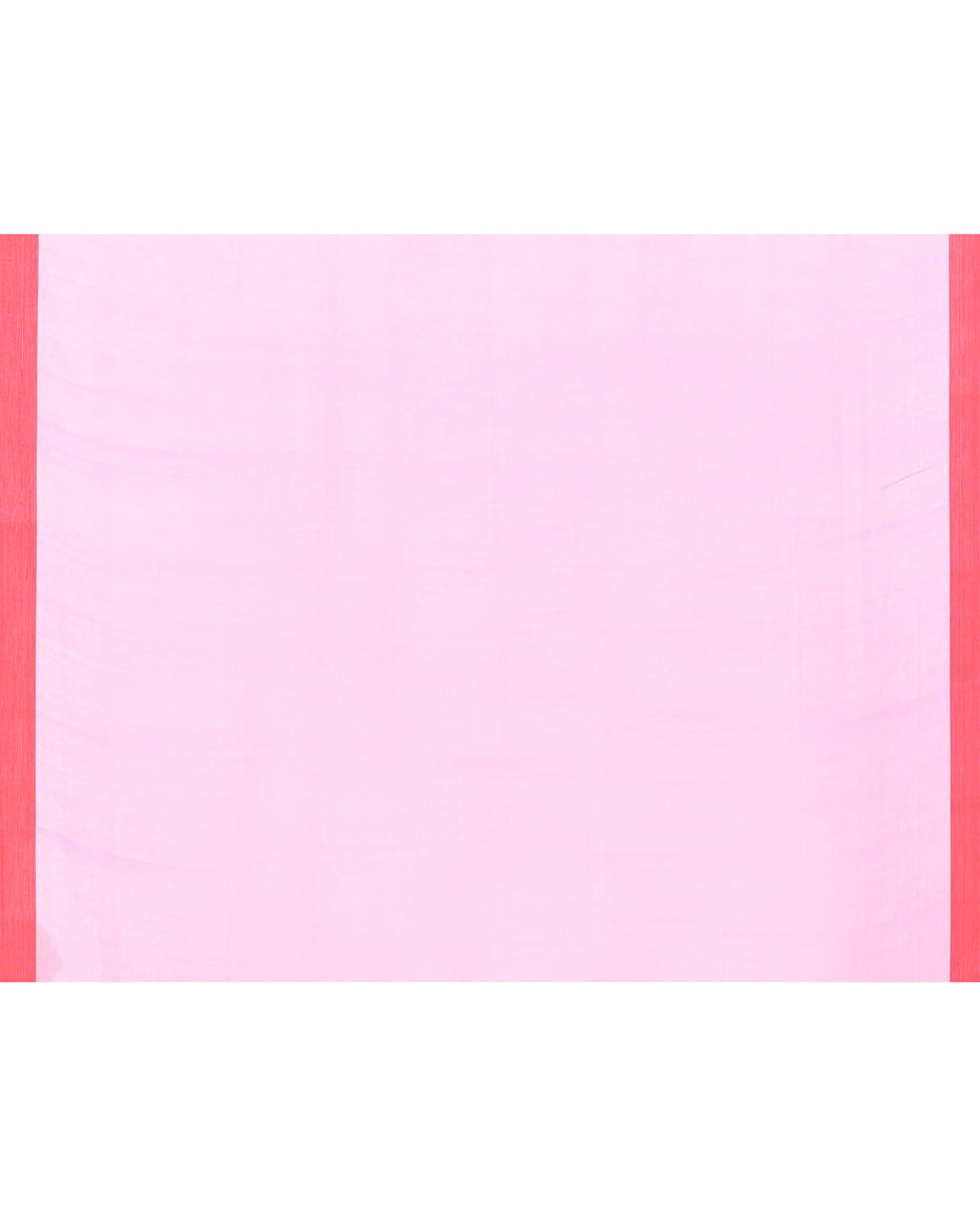 Piyari Fashion Women's Pink Cotton Handloom Jamdani Saree With Blouse | Grocsy