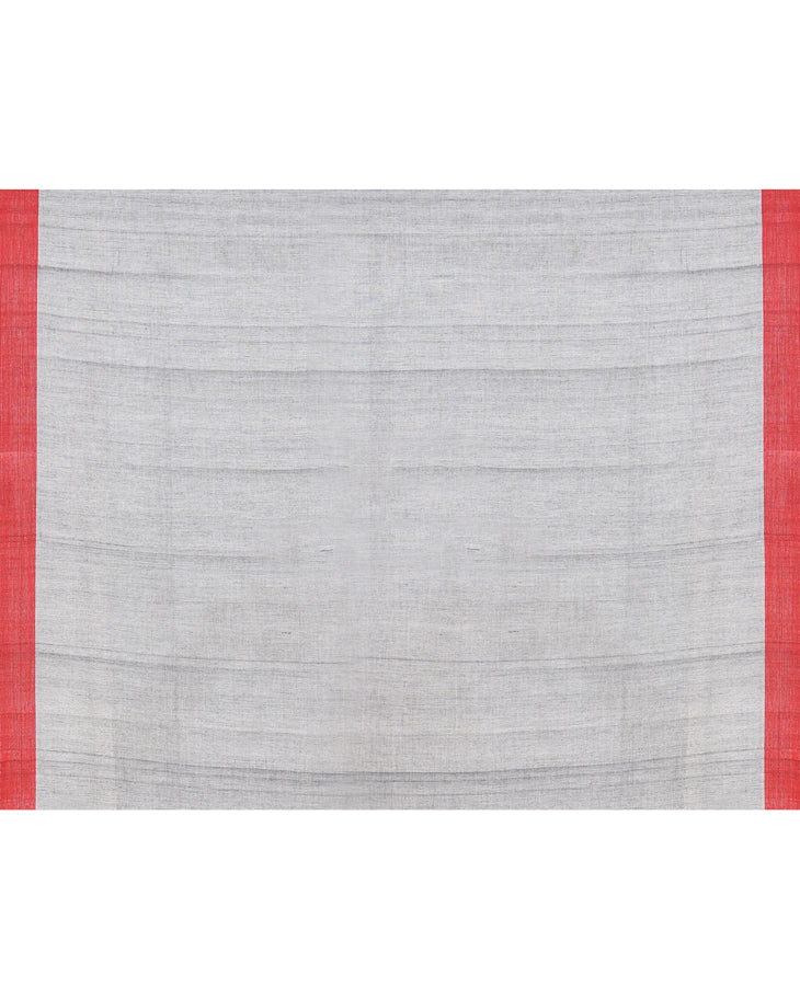 Piyari Fashion Women's Grey Cotton Handloom Jamdani Saree With Blouse | Grocsy