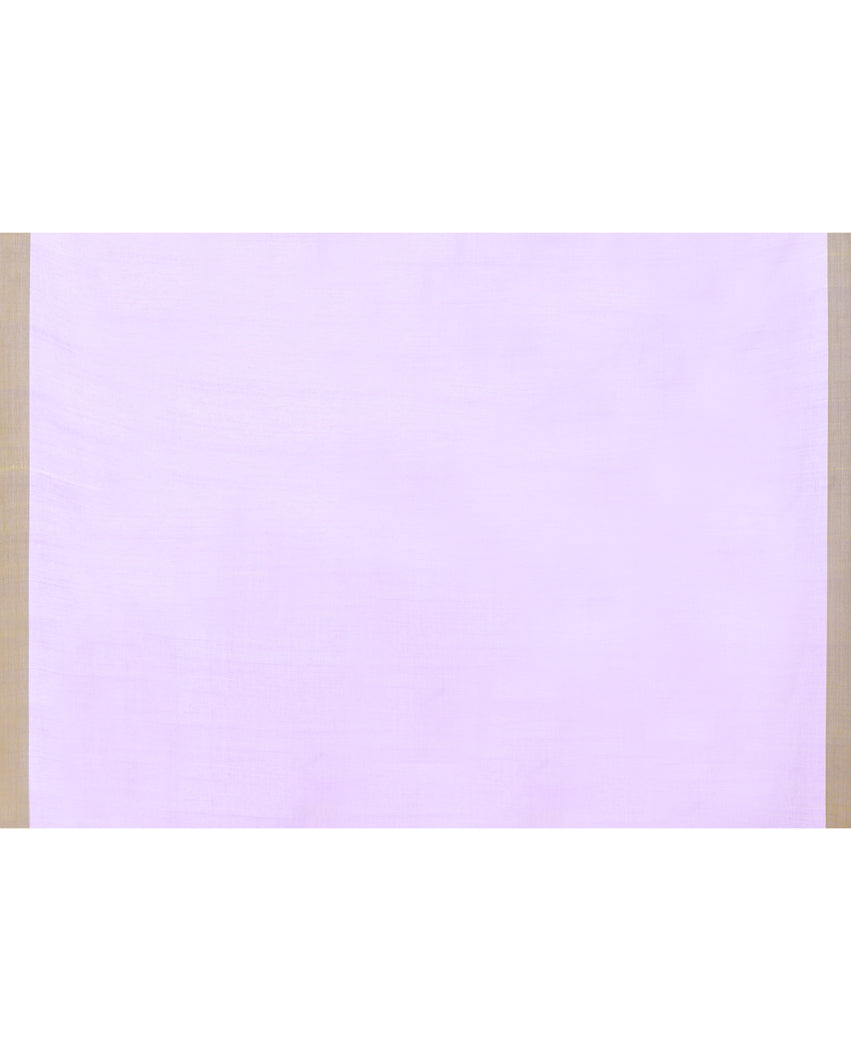 Piyari Fashion Women's Lavender Cotton Handloom Jamdani Saree With Blouse | Grocsy