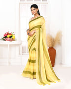 Piyari Fashion Multi Color Striped Mulmul Cotton Saree With Tassels | Grocsy