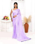 Piyari Fashion Lavender Mulmul Cotton Saree With Tassels | Grocsy