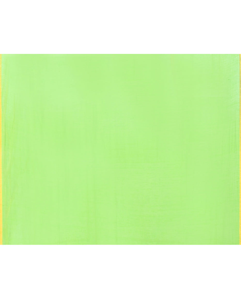 Piyari Fashion Women's Green Cotton Handloom Jamdani Saree With Blouse | Grocsy