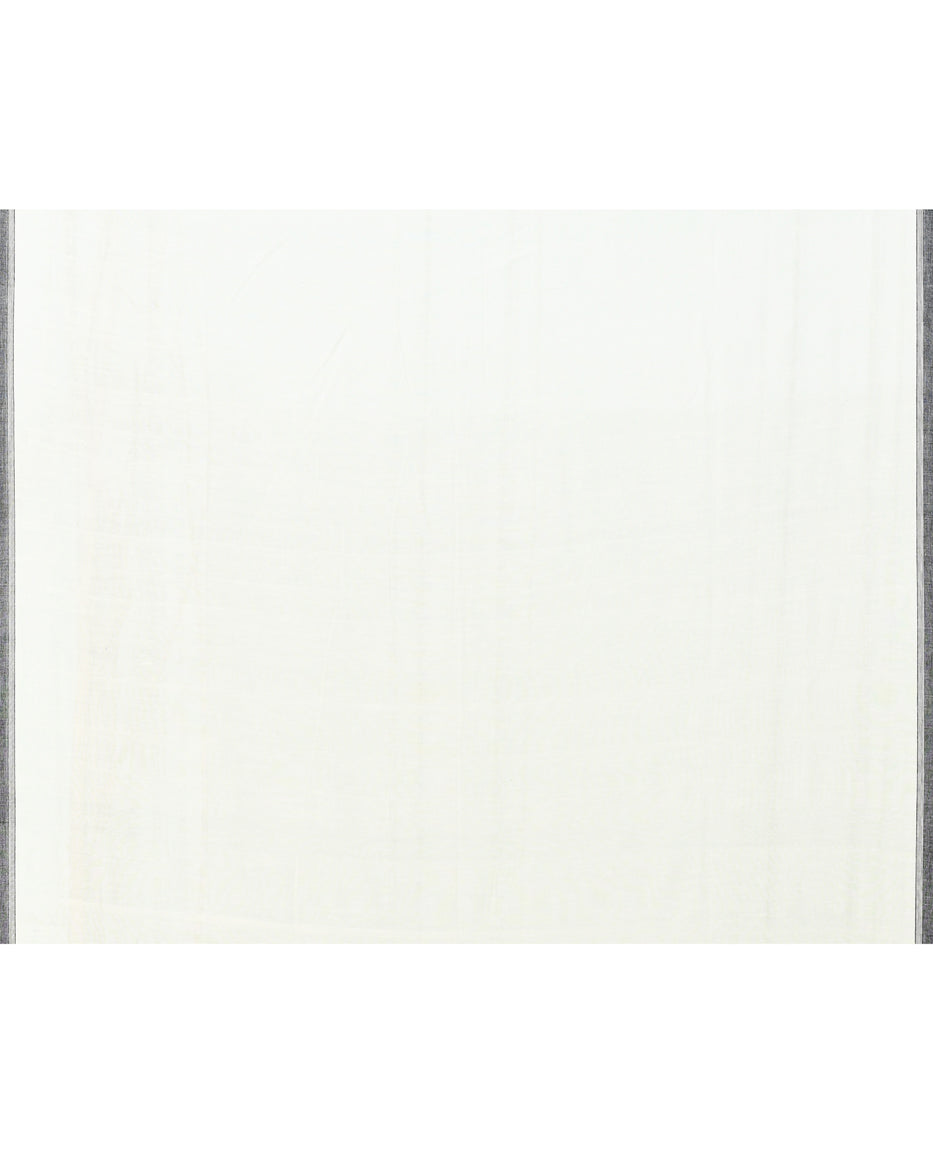 Piyari Fashion Women's Off White Cotton Handloom Jamdani Saree With Blouse | Grocsy