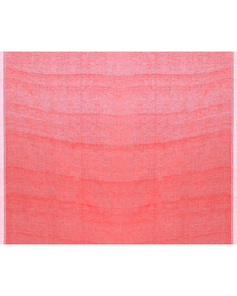 Piyari Fashion Women's Red Cotton Handloom Jamdani Saree With Blouse | Grocsy