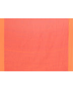 Piyari Fashion Orange Border Rani Pink Cotton Saree With Tassels | Grocsy
