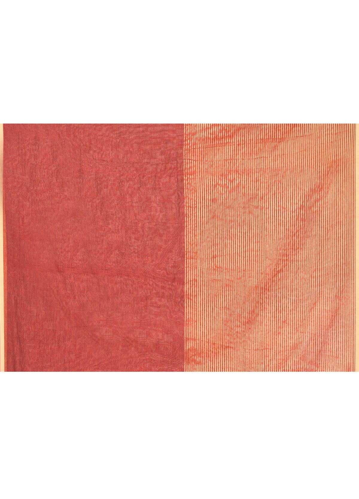 Piyari Fashion Women`s Maroon Cotton Handloom Saree With Gold Zari Stripes | Grocsy