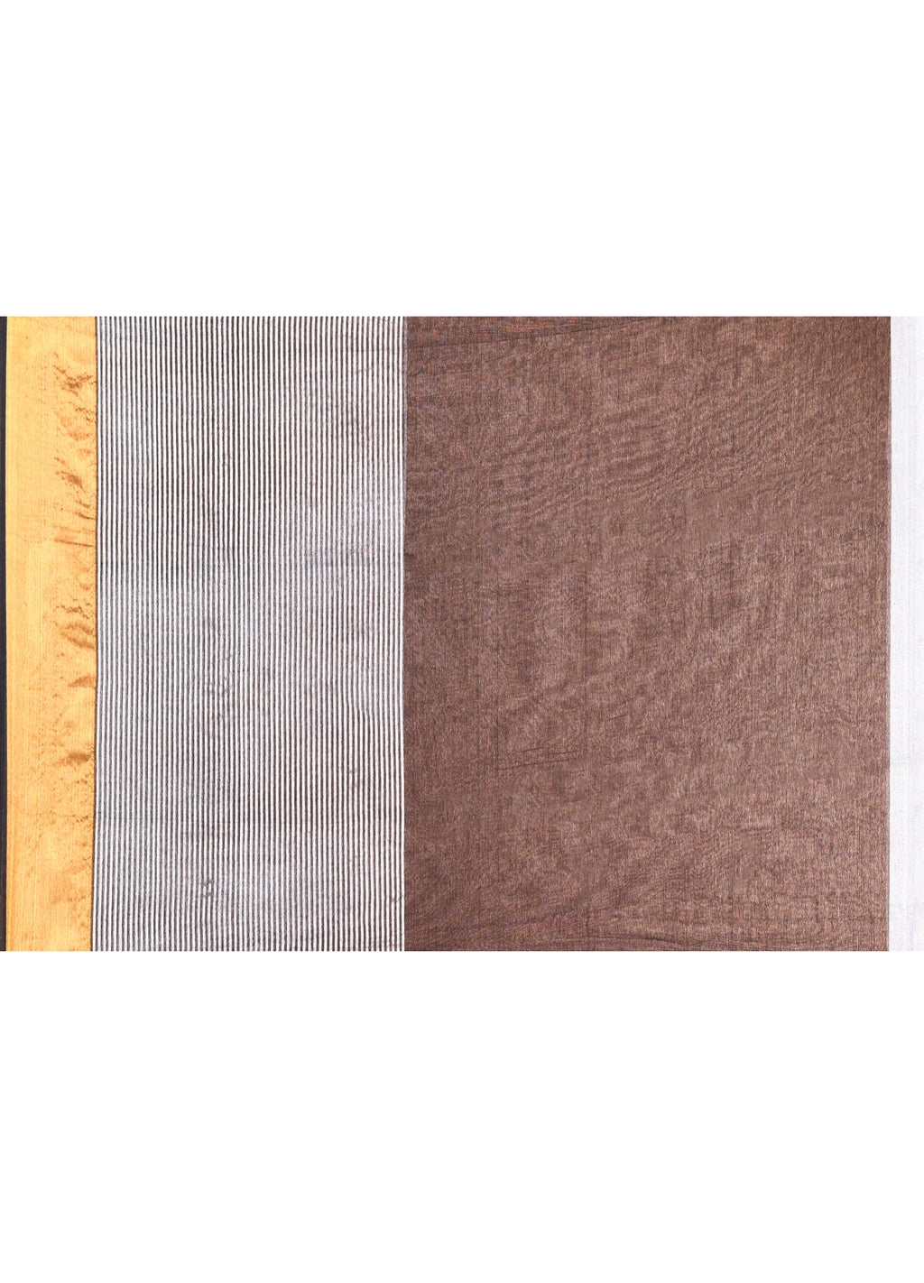 Piyari Fashion Women`s Black Cotton Handloom Saree With Gold Silver Zari Stripes | Grocsy