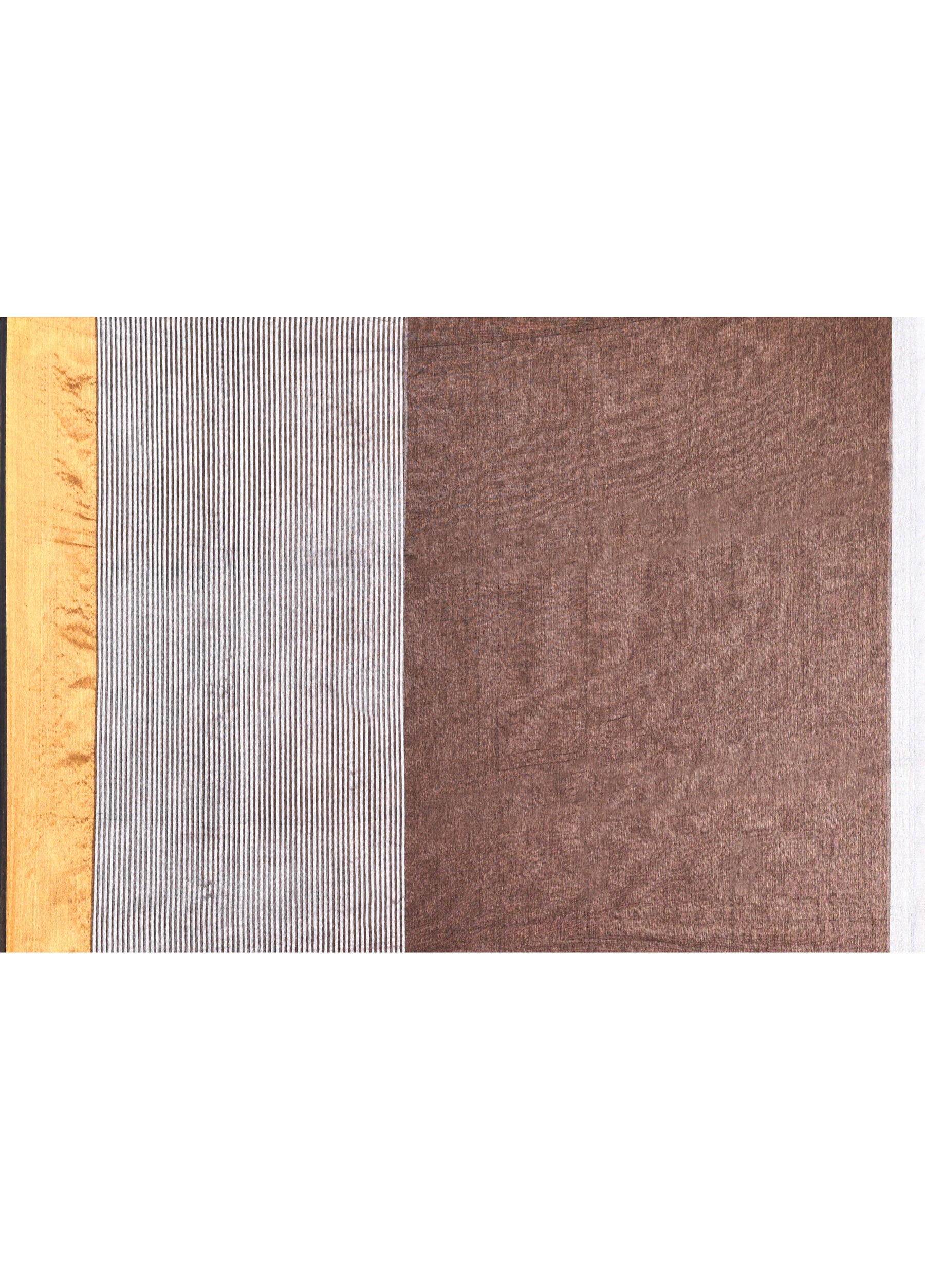 Piyari Fashion Women`s Black Cotton Handloom Saree With Gold Silver Zari Stripes | Grocsy
