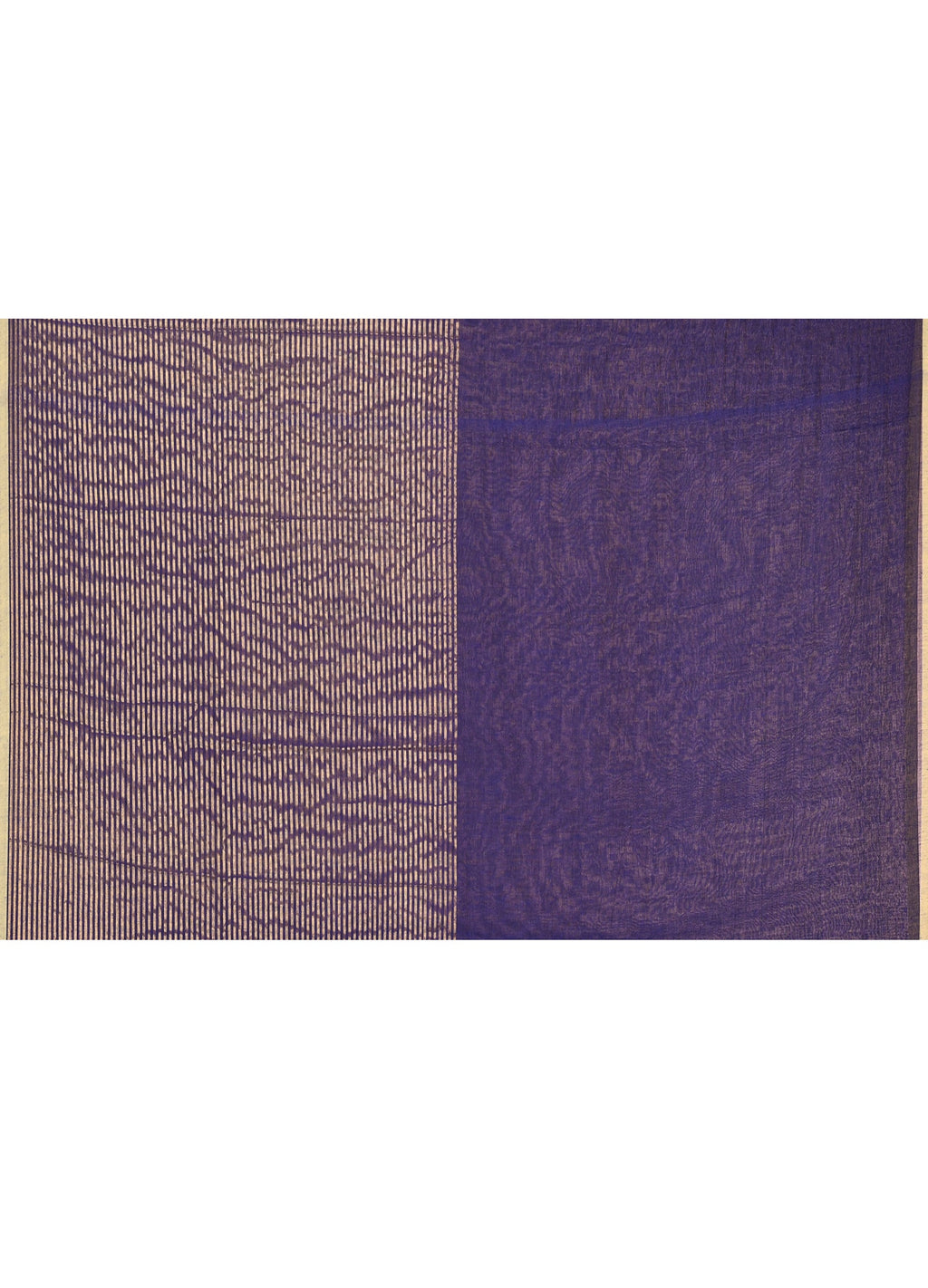 Piyari Fashion Women`s Blue Cotton Handloom Saree With Gold Zari Stripes | Grocsy