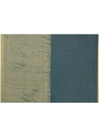 Piyari Fashion Women`s Teal Cotton Handloom Saree With Gold Zari Stripes | Grocsy