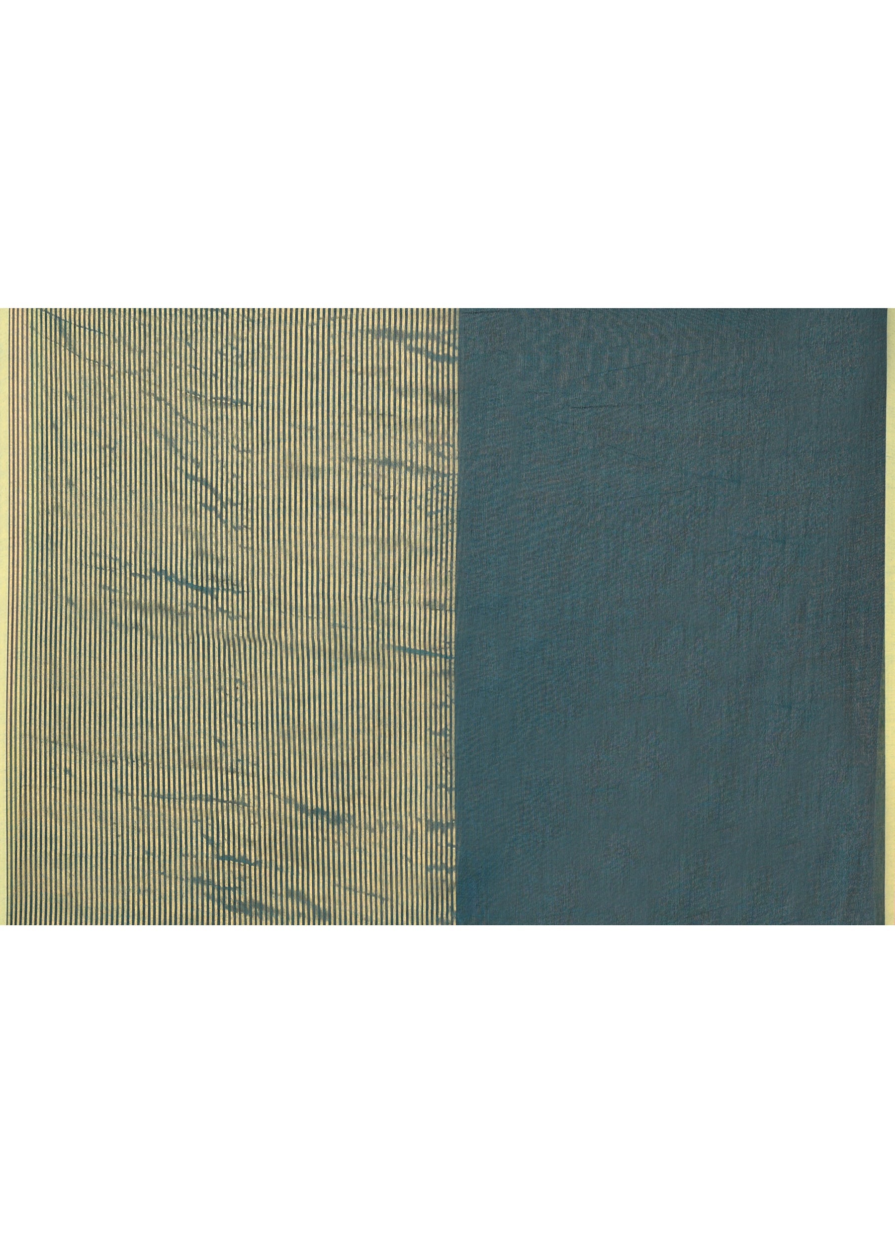 Piyari Fashion Women`s Teal Cotton Handloom Saree With Gold Zari Stripes | Grocsy