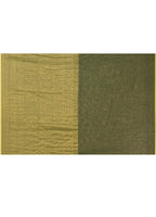 Piyari Fashion Women`s Dark Green Cotton Handloom Saree With Gold Zari Stripes | Grocsy