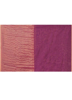 Piyari Fashion Women`s Magenta Cotton Handloom Saree With Gold Zari Stripes | Grocsy