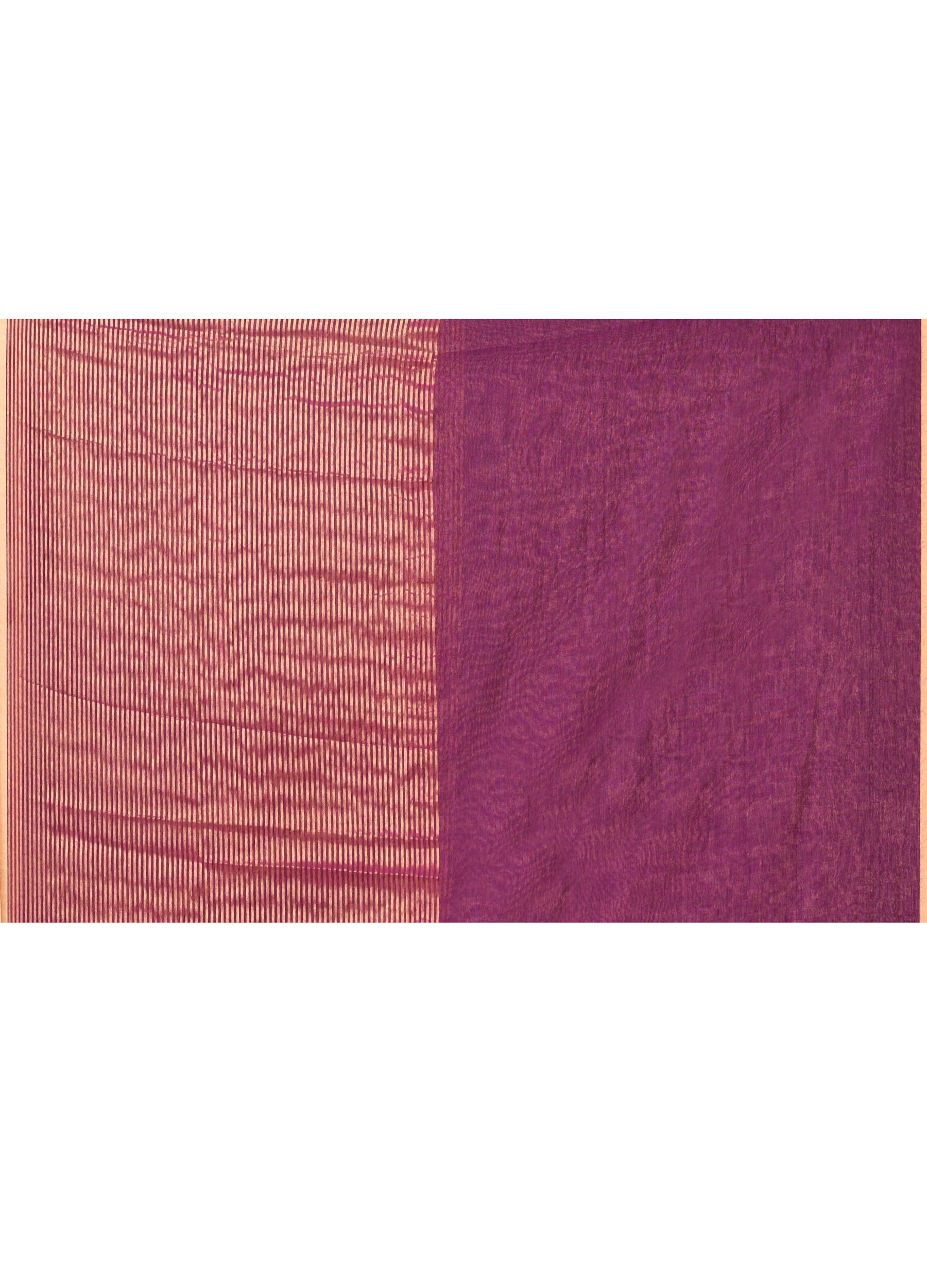 Piyari Fashion Women`s Magenta Cotton Handloom Saree With Gold Zari Stripes | Grocsy