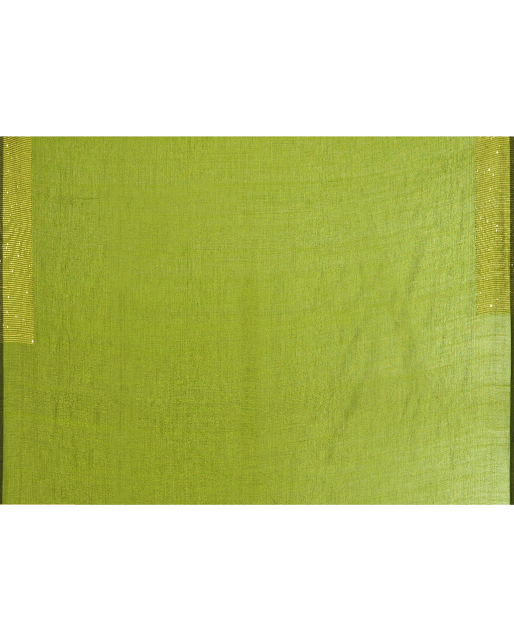 Piyari Fashion Women's Apple Green Embellished Sequined Cotton Saree | Grocsy