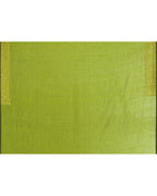Piyari Fashion Women's Apple Green Embellished Sequined Cotton Saree | Grocsy