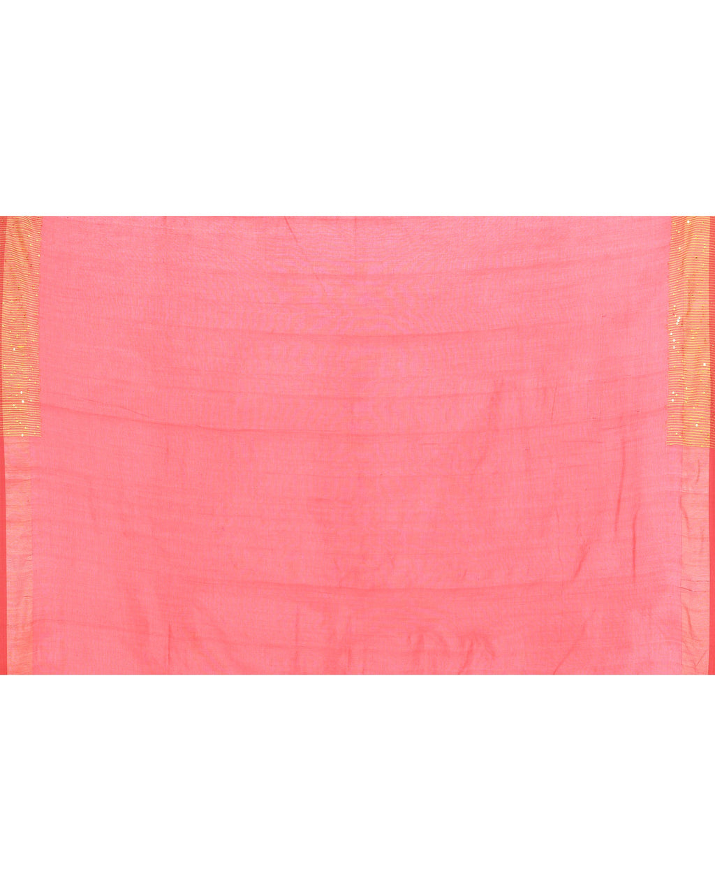 Piyari Fashion Women's Tomato Red Embellished Sequined Cotton Saree | Grocsy