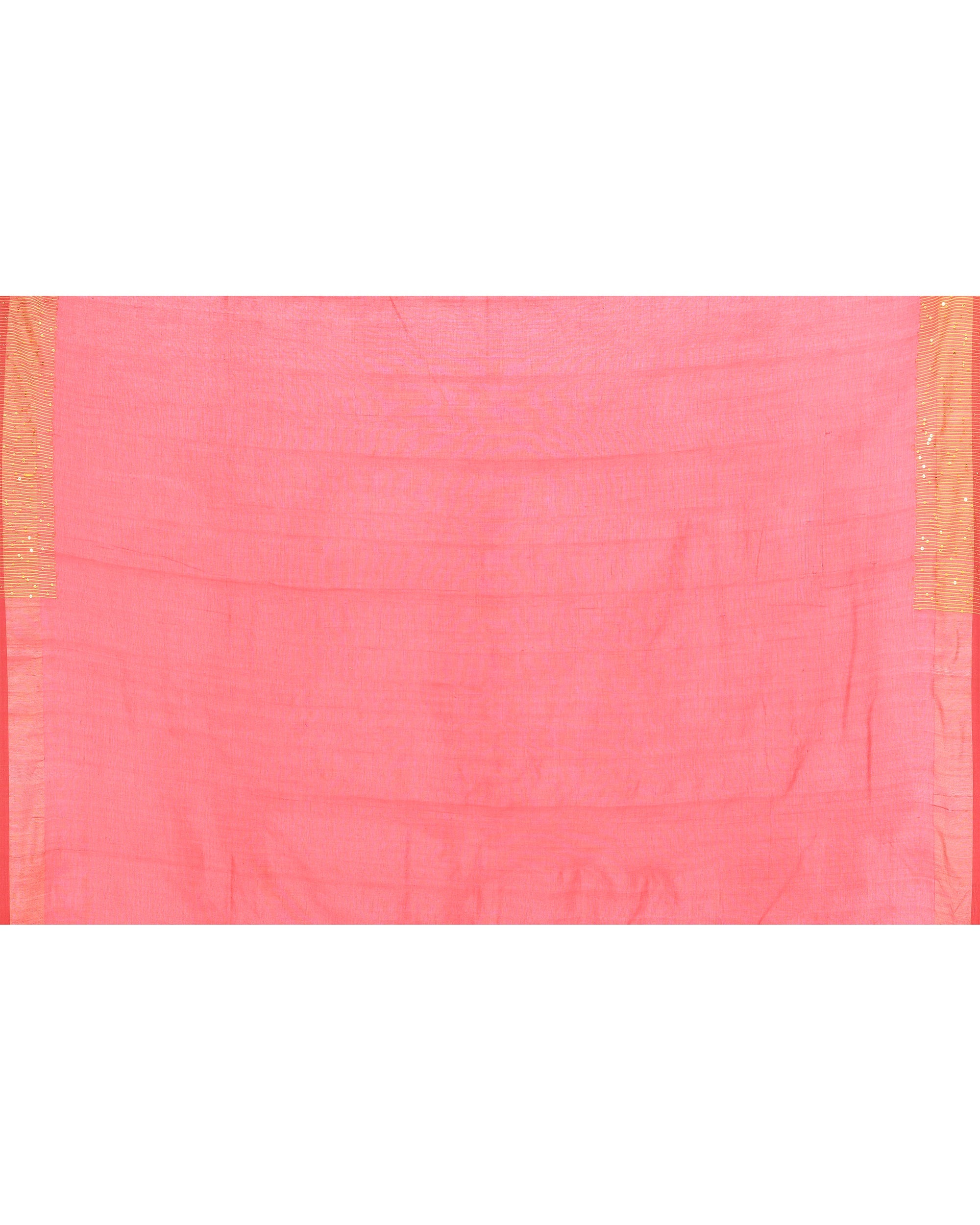Piyari Fashion Women's Tomato Red Embellished Sequined Cotton Saree | Grocsy