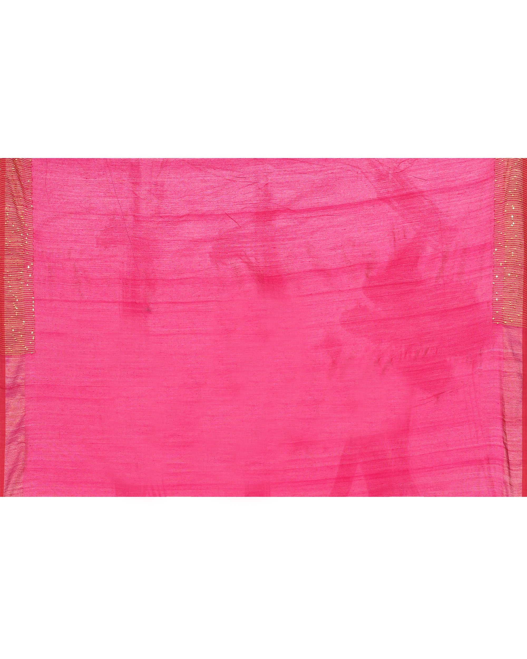 Piyari Fashion Women's Rani Pink Embellished Sequined Cotton Saree | Grocsy