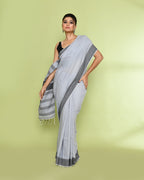 Piyari Fashion Women's Pearl Embellished Cotton Saree | Grocsy