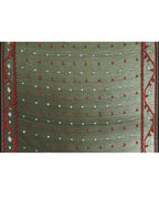 Piyari Fashion Women's Black Embellished Jamdani Cotton Saree | Grocsy
