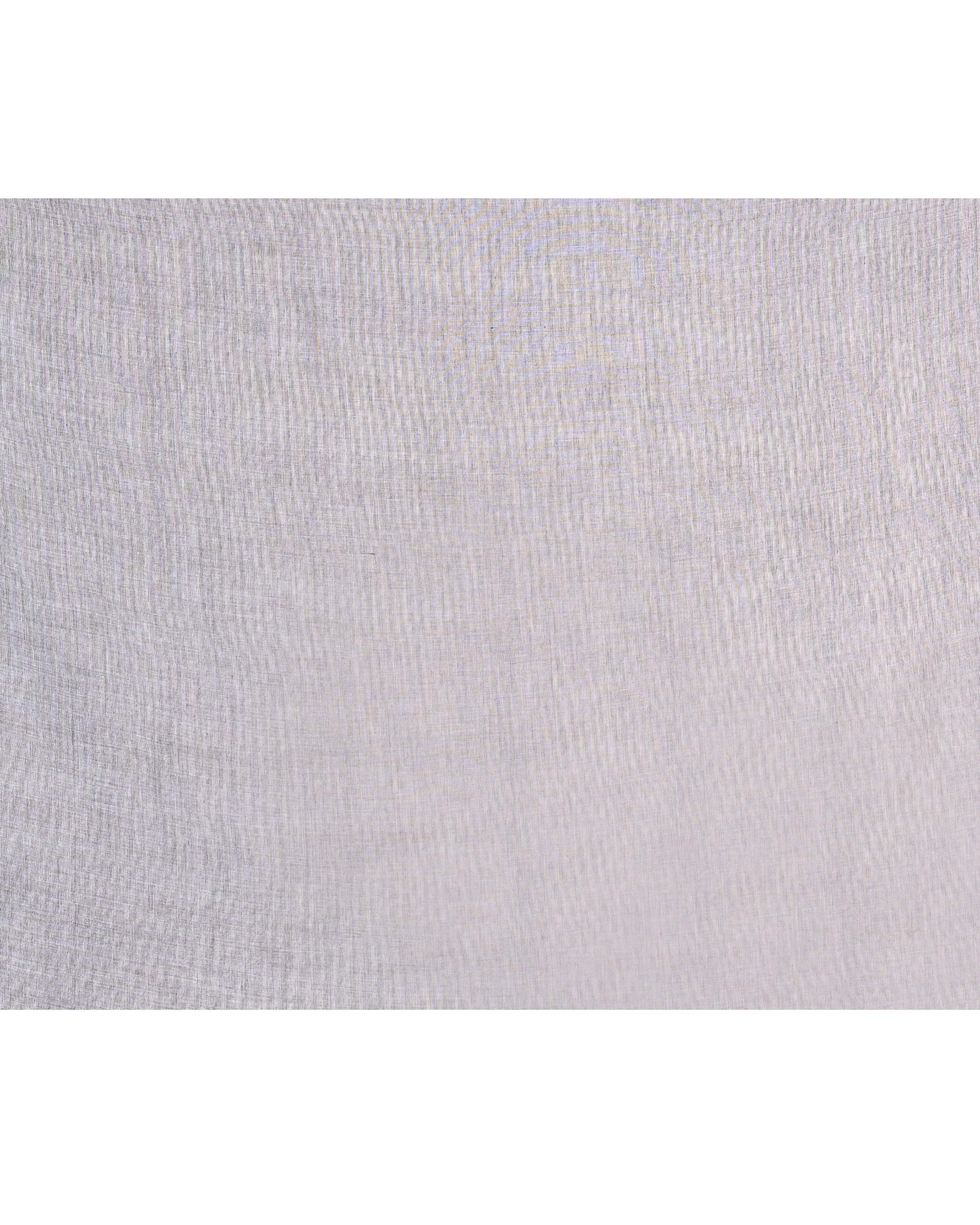 Piyari Fashion Handspun Printed Cotton Silver Grey Handloom Saree With Blouse | Grocsy