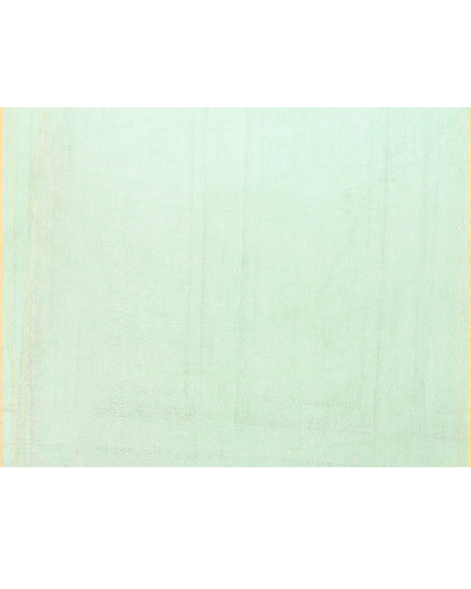 Piyari Fashion Women's Sea Green Handloom Linen Sequin Saree With Blouse | Grocsy