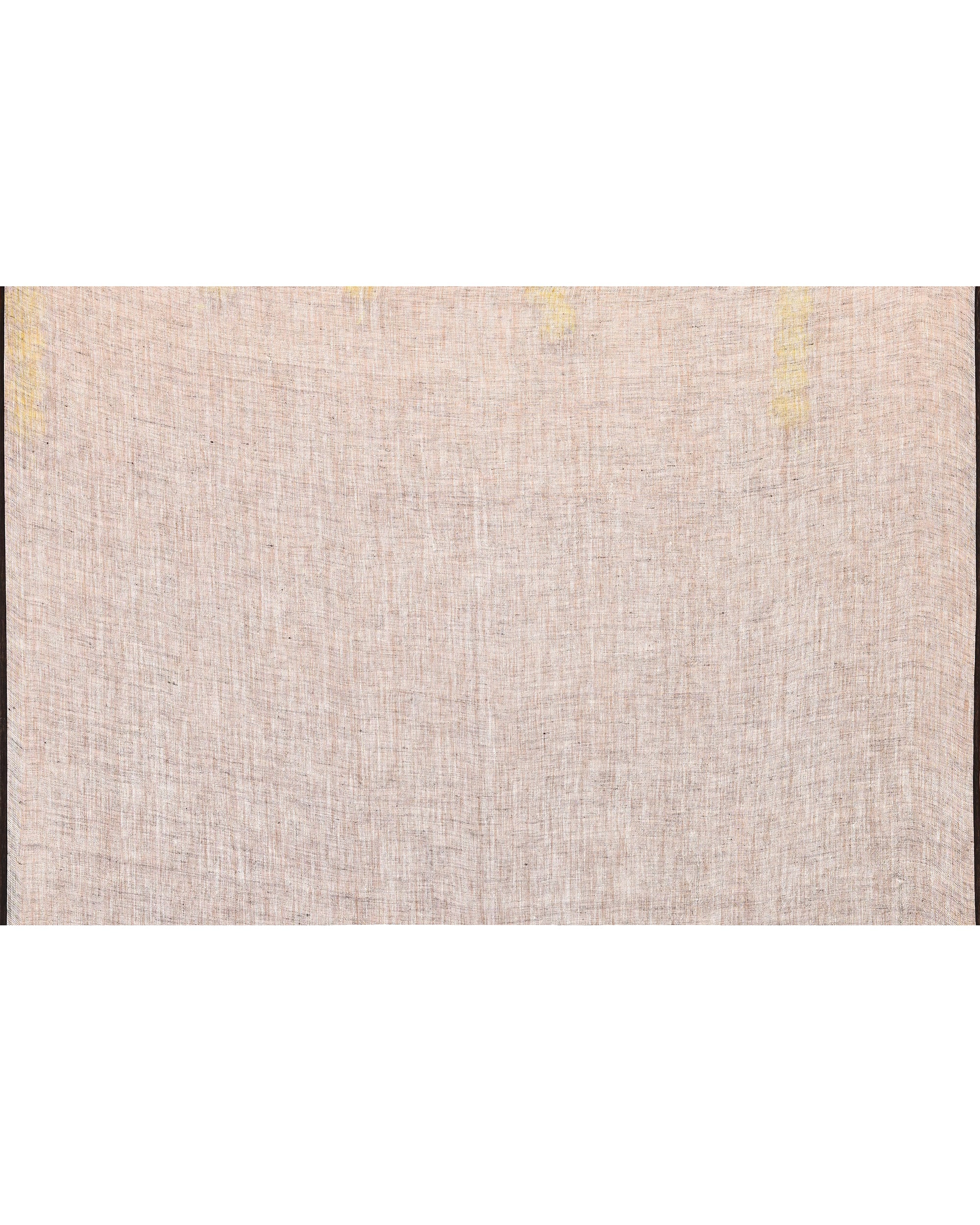 Piyari Fashion Women's Off White Linen Ball Jamdani Saree With Tassels | Grocsy