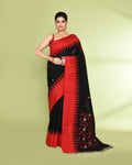 Piyari Fashion Women's Black Embellished Matka Silk Jamdani Saree | Grocsy