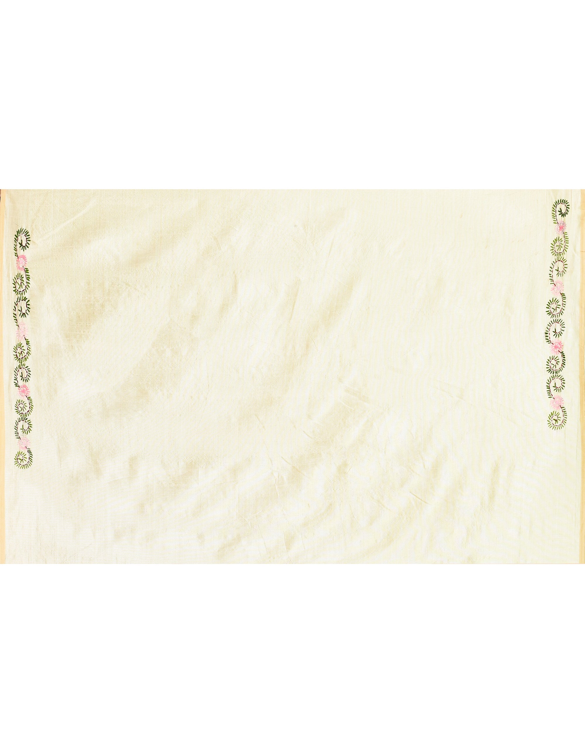 Piyari Fashion Women's Beige Embellished Embroidery Silk Saree | Grocsy