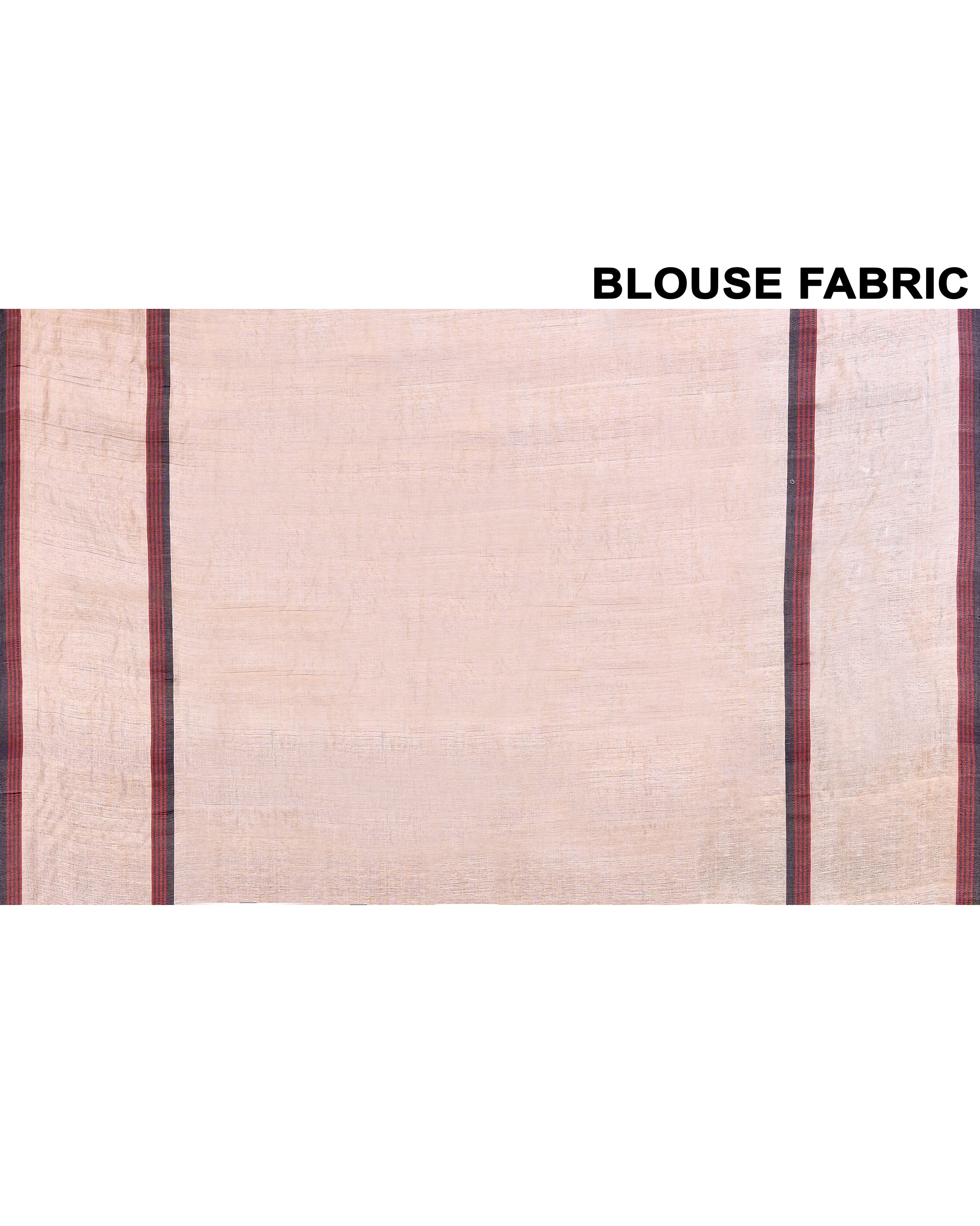 Piyari Fashion Off White Tussar Silk Jamdani Saree With Blouse Piece | Grocsy