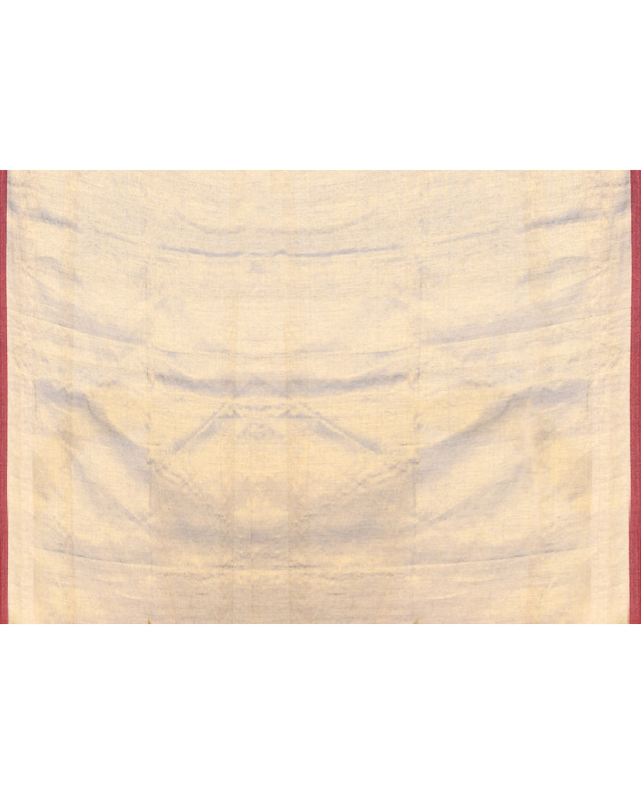 Piyari Fashion Women's Gold Dual Tone Organic Tissue Saree With Blouse Piece | Grocsy