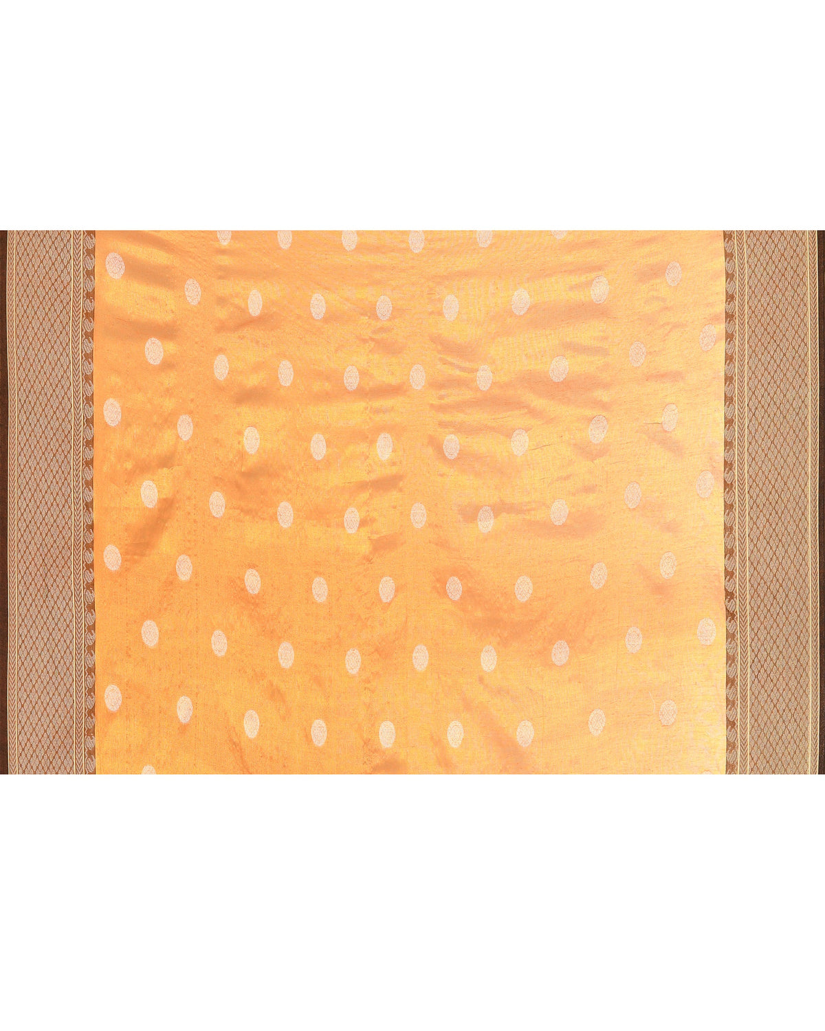 Piyari Fashion Women's Orange Zari Cotton Tissue Jamdani Saree | Grocsy