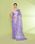 Piyari Fashion Women's Lavender Zari Cotton Tissue Sequin Saree | Grocsy