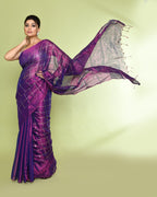 Piyari Fashion Women's Violet Zari Cotton Tissue Sequin Saree | Grocsy