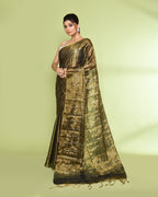 Piyari Fashion Women's Golden Zari Cotton Tissue Sequin Saree | Grocsy