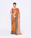 Piyari Fashion Women's Gold Zari Cotton Tissue Jamdani Saree | Grocsy