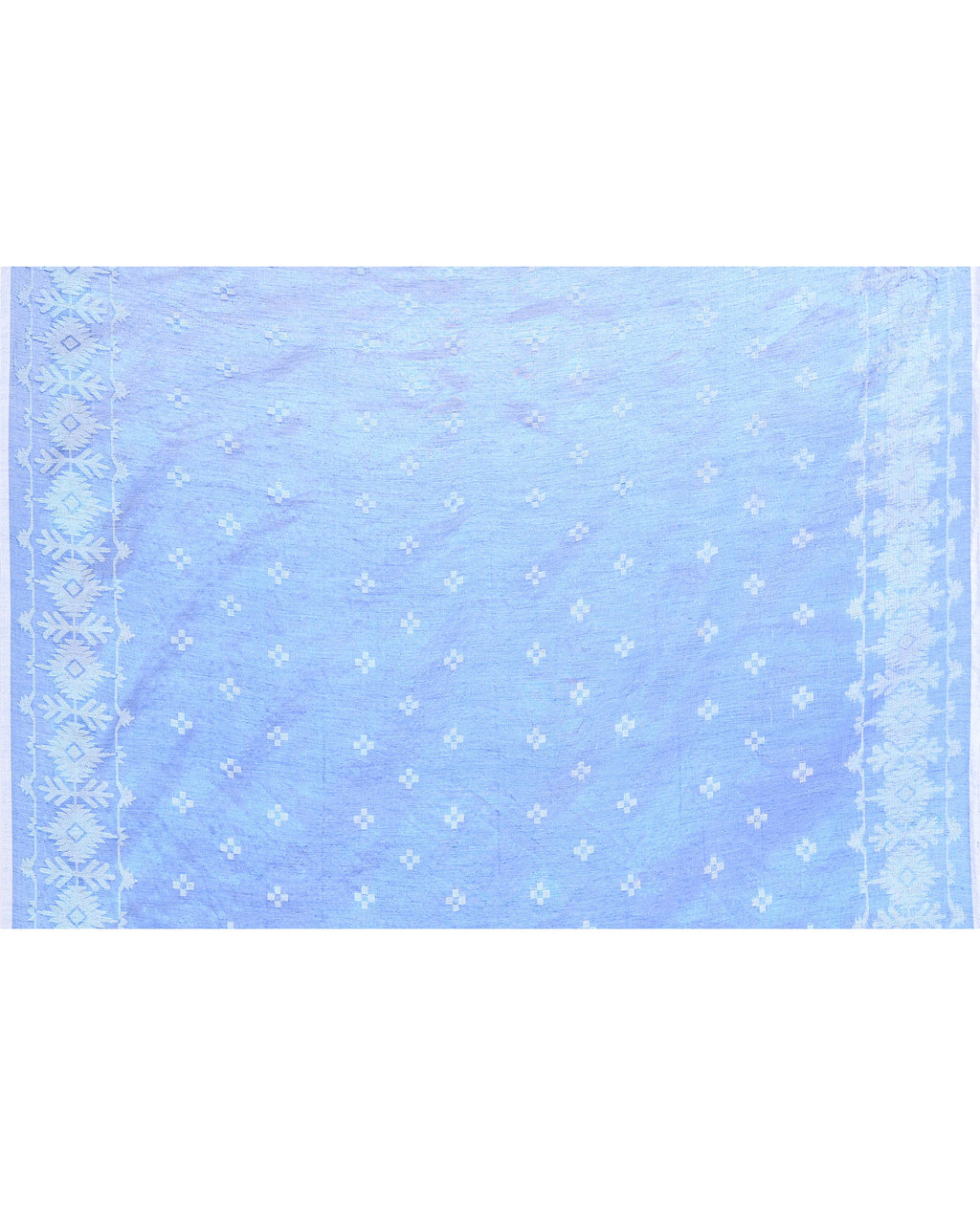 Piyari Fashion Women's Blue Zari Cotton Tissue Jamdani Saree | Grocsy
