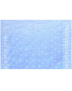 Piyari Fashion Women's Blue Zari Cotton Tissue Jamdani Saree | Grocsy