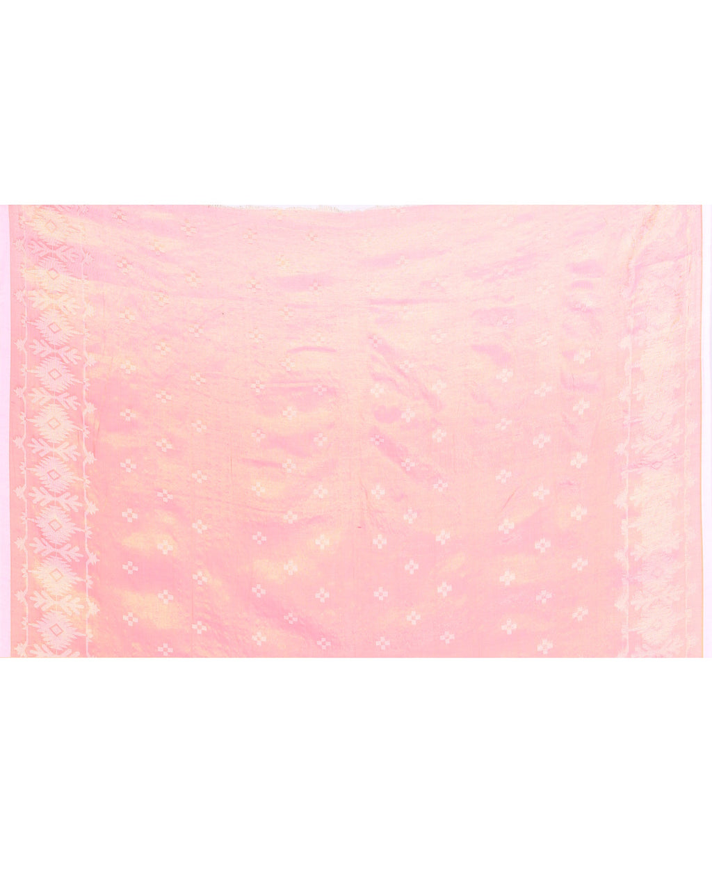 Piyari Fashion Women's Deep Peach Zari Cotton Tissue Jamdani Saree | Grocsy