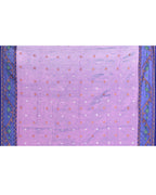 Piyari Fashion Women's Pink Blue Zari Cotton Tissue Jamdani Saree | Grocsy