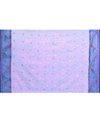 Piyari Fashion Women's Pink Blue Zari Cotton Tissue Jamdani Saree | Grocsy
