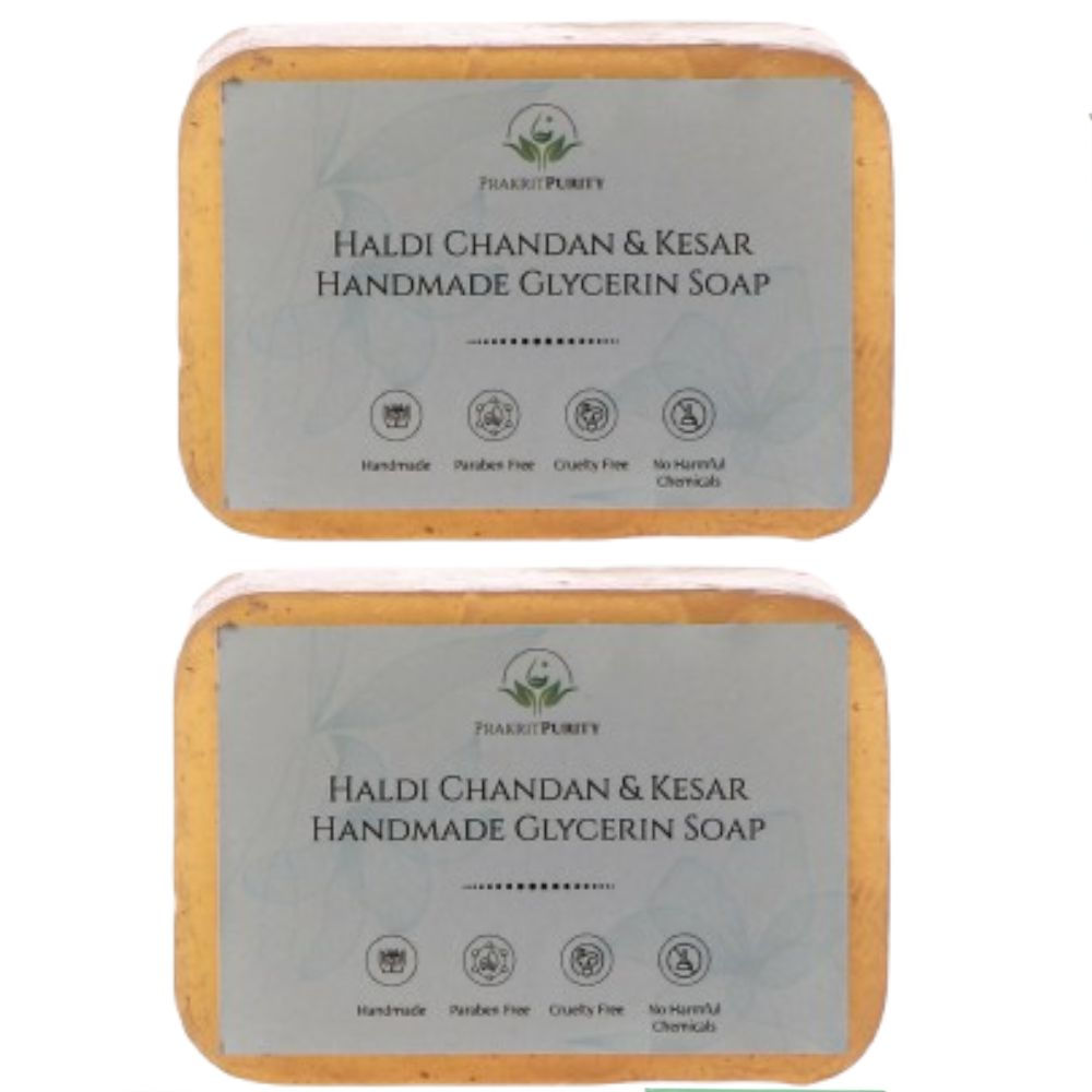 PrakritPurity Haldi Chandan & Kesar Handmade Glycerin Soap | Grocsy